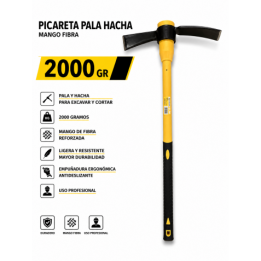 PICARETA PALA HACHA 2000GR MANGO FIBRA BLIM