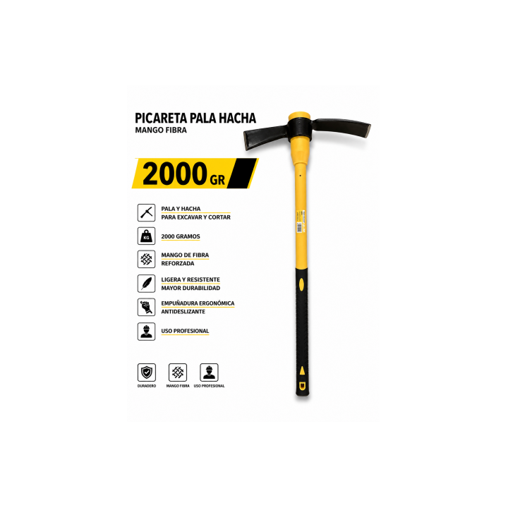 PICARETA PALA HACHA 2000GR MANGO FIBRA BLIM