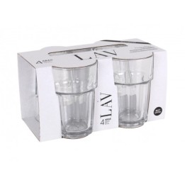 SET 4 VASOS VIDRIO 365CC ARAS LAV