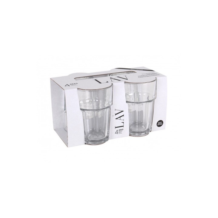 SET 4 VASOS VIDRIO 365CC ARAS LAV