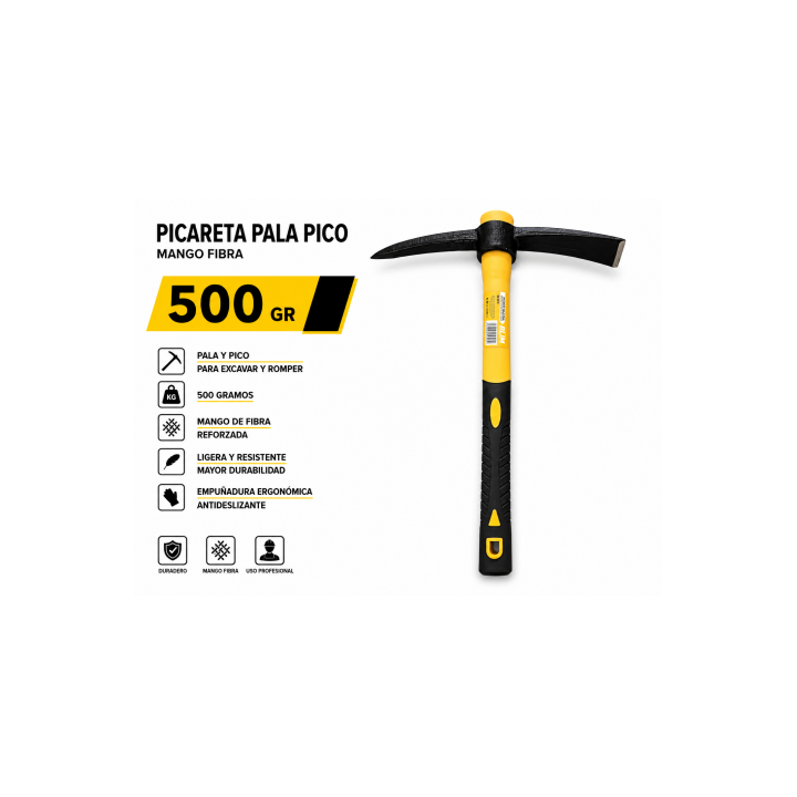 PICARETA PALA PICO 500GR MANGO FIBRA BLIM