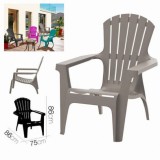 SILLA DE JARDIN PLASTICA DOLOMITI 75X86X86 TOPO