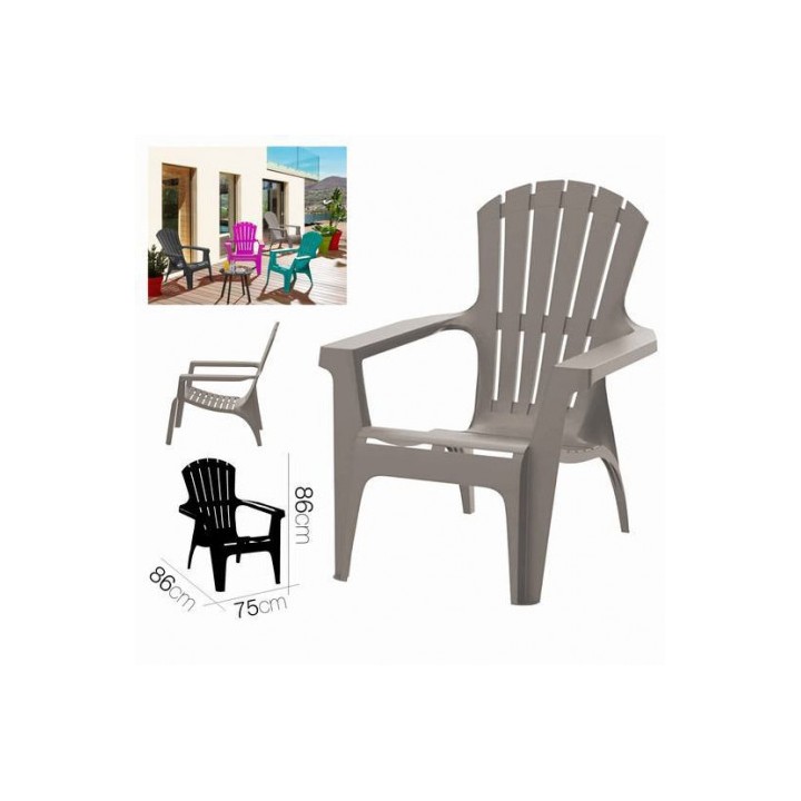 SILLA DE JARDIN PLASTICA DOLOMITI 75X86X86 TOPO