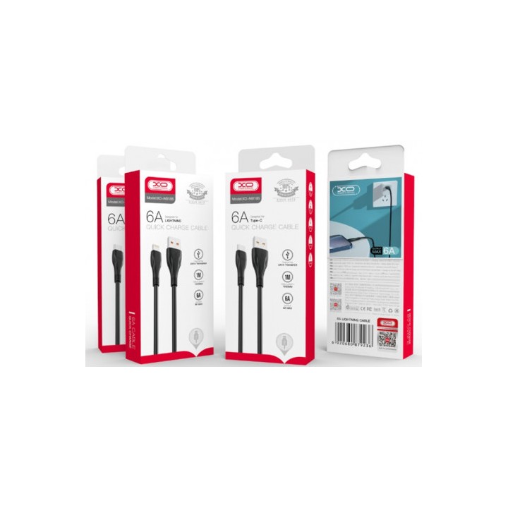 CABLE NB185 CARGA RAPIDA USB - MICRO USB | 6A | 1 METRO | NEGRO XO