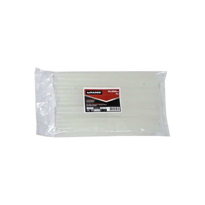 1KG BARRAS DE PEGAMENTO SILICONA TRANSPARENTE 11 X 300MM