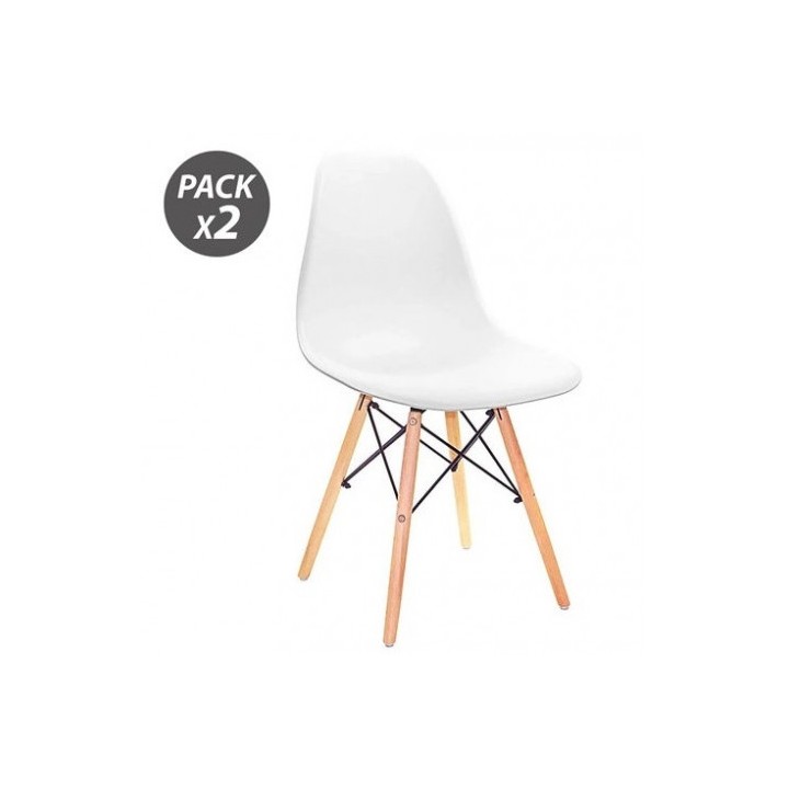 PACK 2 SILLAS DESIGN D100 BLANCAS MUVIP