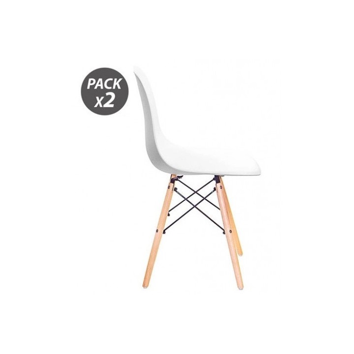 PACK 2 SILLAS DESIGN D100 BLANCAS MUVIP