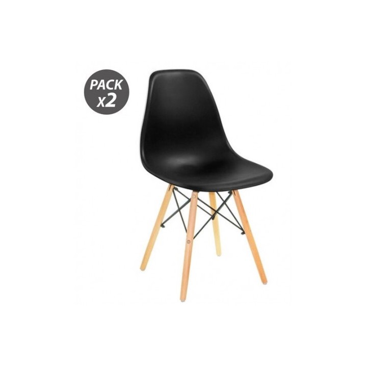PACK 2 SILLAS DESIGN D100 NEGRAS MUVIP