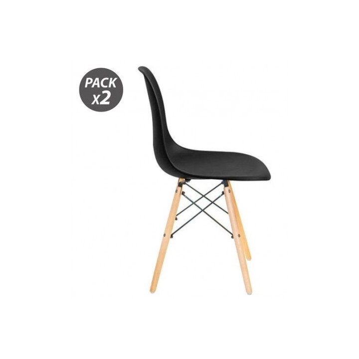 PACK 2 SILLAS DESIGN D100 NEGRAS MUVIP