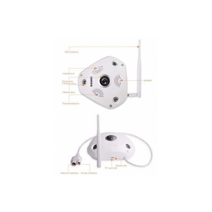 CAMARA IP PANORÁMICA 360º 5MP | WIFI | SD | ONVIF | CAMVIEW
