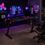 MESA GAMING PRO300 FIBRA CARBONO LUZ RGB MUVIP