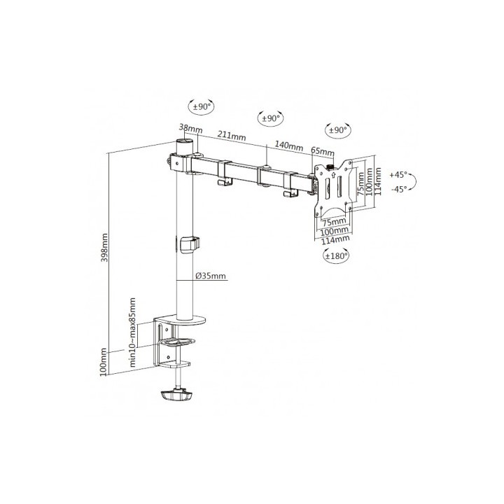 SOPORTE DE MESA 1 MONITOR 13"-32" CROMAD