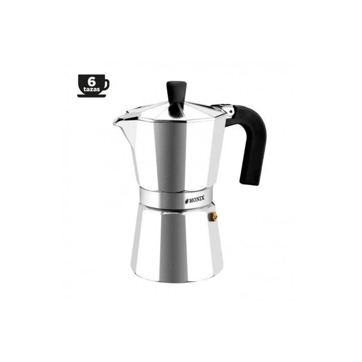 CAFETERA VITRO EXPRES 6 TAZAS ALUMINIO ANTIADHERENTE CALDERIN SIN CANTOS