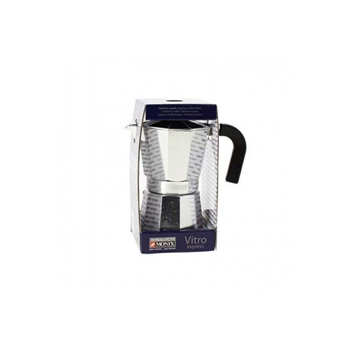 CAFETERA VITRO EXPRES 6 TAZAS ALUMINIO ANTIADHERENTE CALDERIN SIN CANTOS