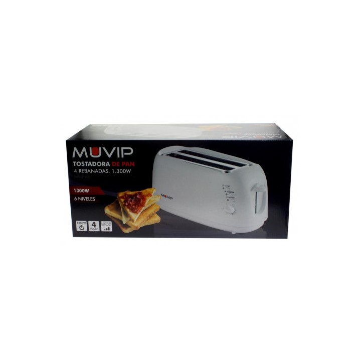 TOSTADORA DE PAN 1300W 4 REBANADAS MUVIP