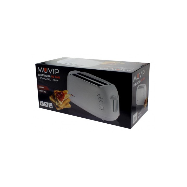 TOSTADORA DE PAN 1300W 4 REBANADAS MUVIP