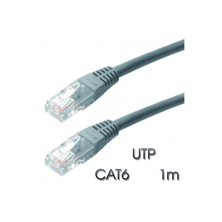 CABLE DE RED UTP CAT 6 1M GRIS CLARO CROMAD