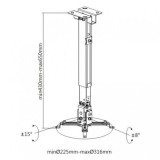 SOPORTE TECHO / PARED PROYECTOR EXTENSIBLE CROMAD