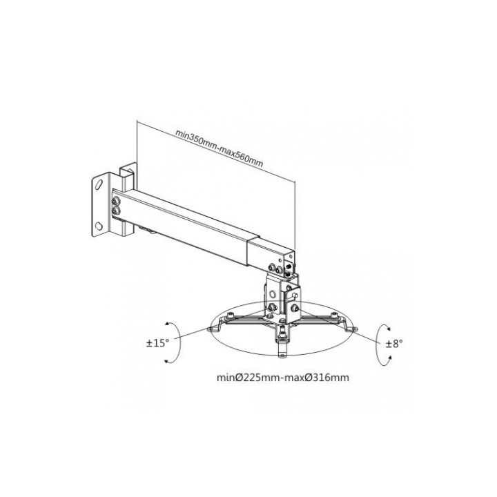 SOPORTE TECHO / PARED PROYECTOR EXTENSIBLE CROMAD