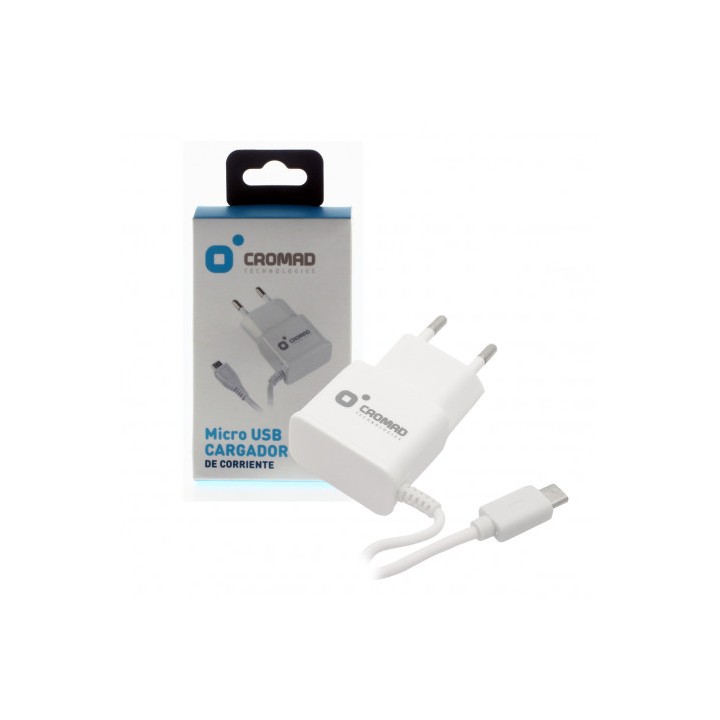 CARGADOR DE CORRIENTE MICRO USB 2.1A BLANCO CROMAD