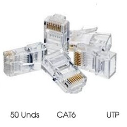 PAQUETE 50 CONECTORES RJ45 CAT6 UTP CROMAD