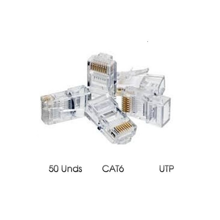PAQUETE 50 CONECTORES RJ45 CAT6 UTP CROMAD