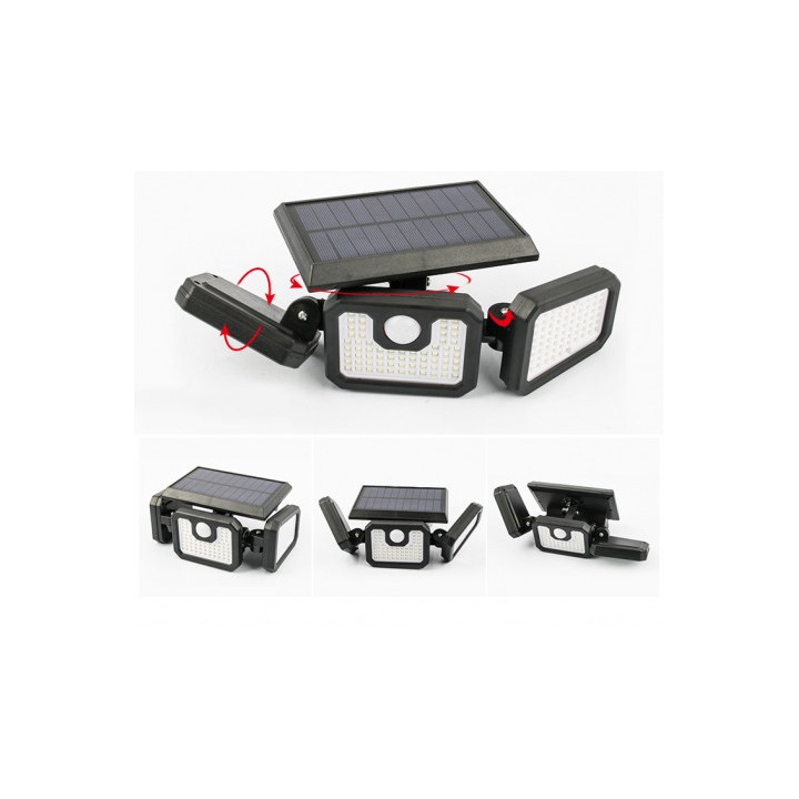 FOCO SOLAR TRIPLE CON SENSOR 800LM ELBAT