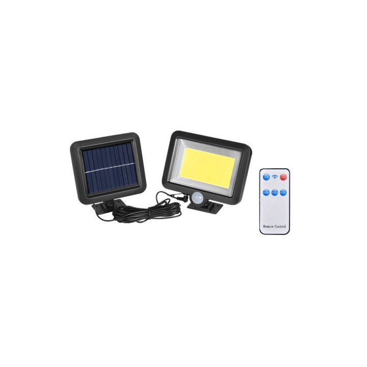 FOCO SOLAR CON SENSOR + MANDO 1000LM ELBAT