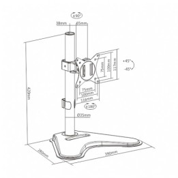 SOPORTE DE MESA CON BASE PARA 1 MONITOR 17"-32" CROMAD