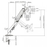SOPORTE DE MESA 1 MONITOR 17"-27" CON PISTON DE GAS CROMAD