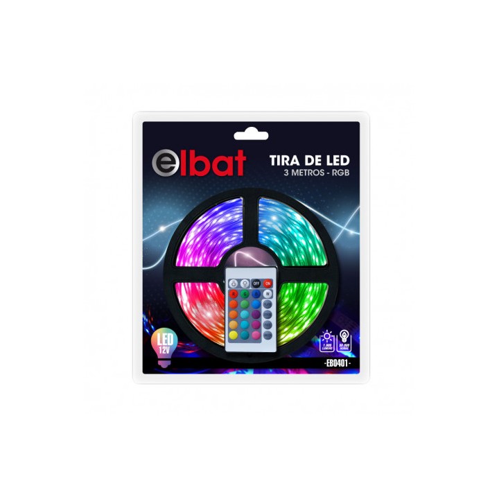 TIRA DE LED 12V 3 METROS RGB ELBAT