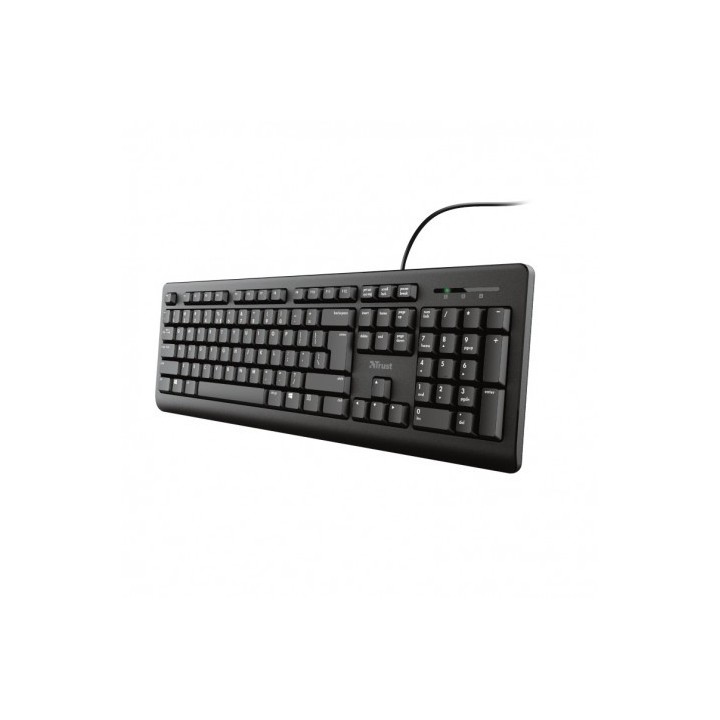 TECLADO TRUST TK-150 TAMAÑO COMPACTO RESISTENTE VERTIDOS