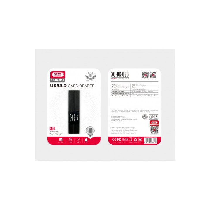 LECTOR DE TARJETAS 2 EN 1 USB 3.0 XO