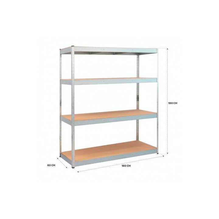 ESTANTERIA GALVANIZADA 4 BALDAS 180X160X60CM BLIM