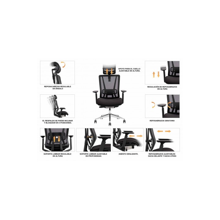 SILLA OFICINA GAMA SENIOR SE1200 CROMAD