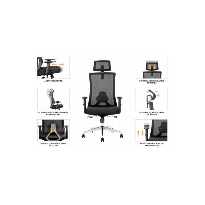 SILLA OFICINA GAMA SENIOR SE8000 CROMAD