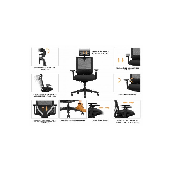 SILLA OFICINA GAMA SENIOR SE1100 CROMAD