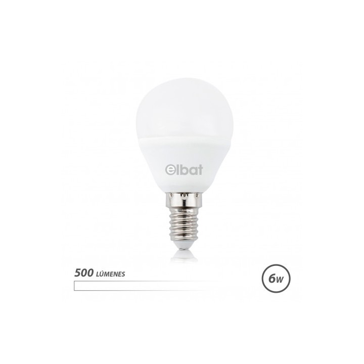 BOMBILLA LED G45 | 6W | 500LM | E14 | LUZ BLANCA | ELBAT
