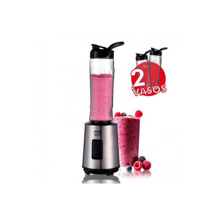 BATIDORA SMOOTHIE 300W INOX 2 VASOS 600ML MUVIP