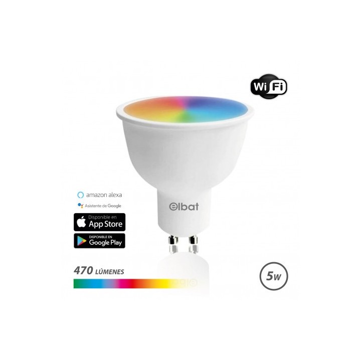 BOMBILLA LED SMART WIFI GU10 5W 470LM RGB ELBAT