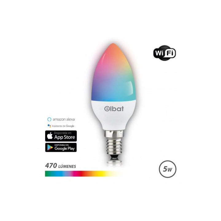 BOMBILLA LED SMART WIFI VELA C37 E14 5W 470LM RGB