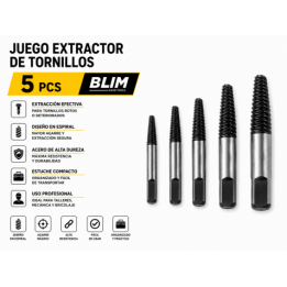 JUEGO EXTRACTOR DE TORNILLOS 5 PCS BLIM
