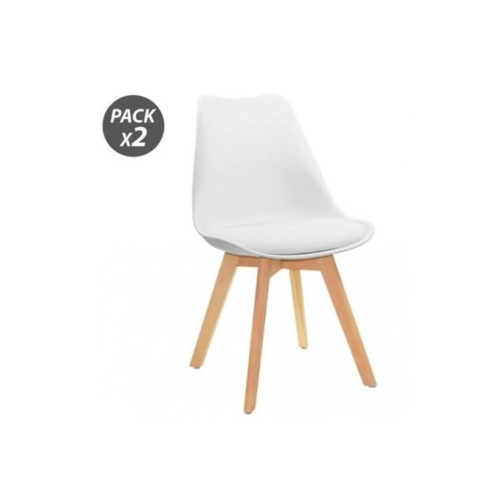 PACK 2 SILLAS DESIGN D200 BLANCAS MUVIP