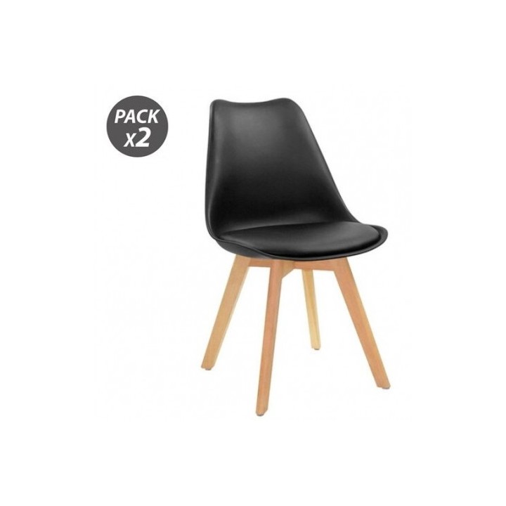 PACK 2 SILLAS DESIGN D200 NEGRAS MUVIP
