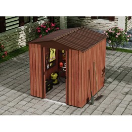 CASETA DE METAL | PUERTAS CORREDERAS 185X181X200CM (3.36M2) EFECTO MADERA