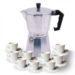 CAFETERA 9 TAZAS ALUMINIO ANTIADHERENTE MUVIP