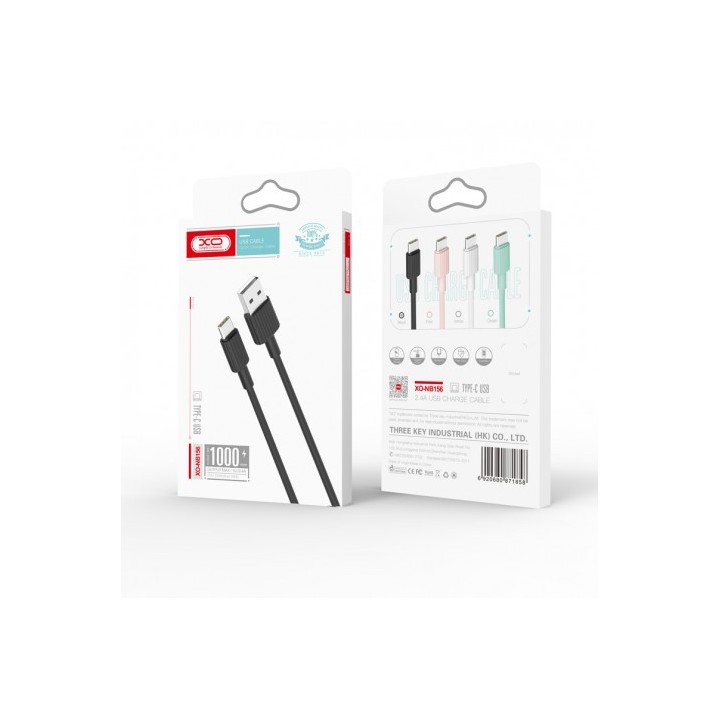 CABLE NB156 SILICONA USB - MICRO USB | 2.4A | 1 MTR | NEGRO XO