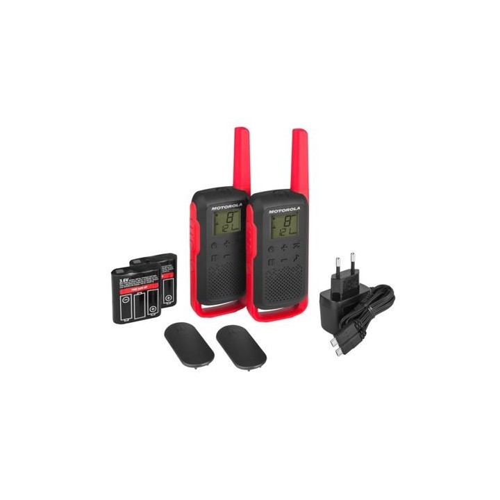 PACK 2 WALKIE-TALKIE MOTOROLA T62 8KM 16CH ROJO