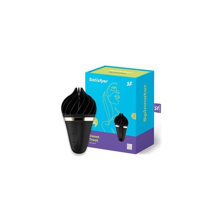 ESTIMULADOR DE CLITORIS SWEET TREAT LAYON NEGRO/ORO SATISFYER