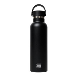 BOTELLA TERMO 600ML ACERO INOXIDABLE BASE SILICONA NEGRO SAFTA